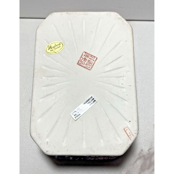 Andrea By Sadek Hand Painted Flowers Porcelain Box With Lid Made In China - Picture 7 of 11